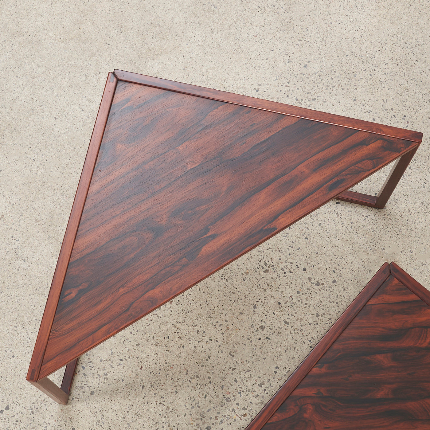 Set of 3 'Model 343' Rosewood Corner Nesting Tables by Kai Kristiansen Vildbjerg Møbelfabrik, Denmark