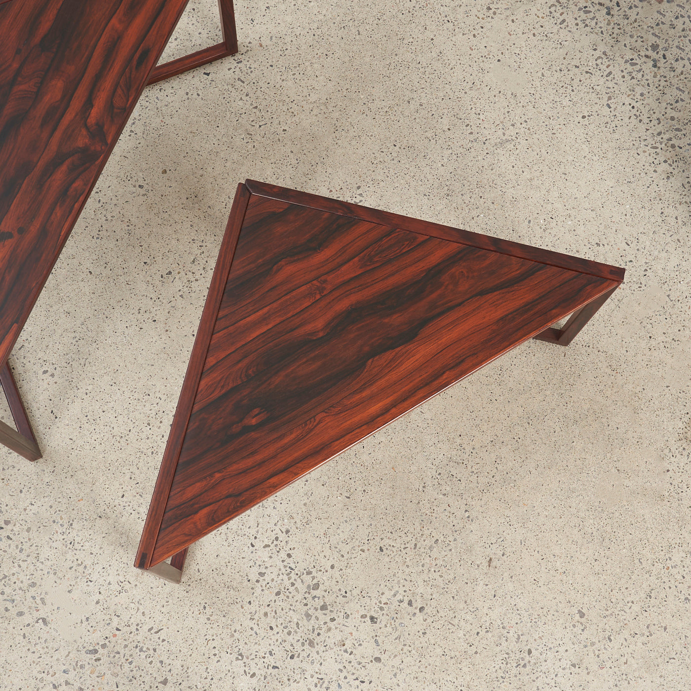 Set of 3 'Model 343' Rosewood Corner Nesting Tables by Kai Kristiansen Vildbjerg Møbelfabrik, Denmark