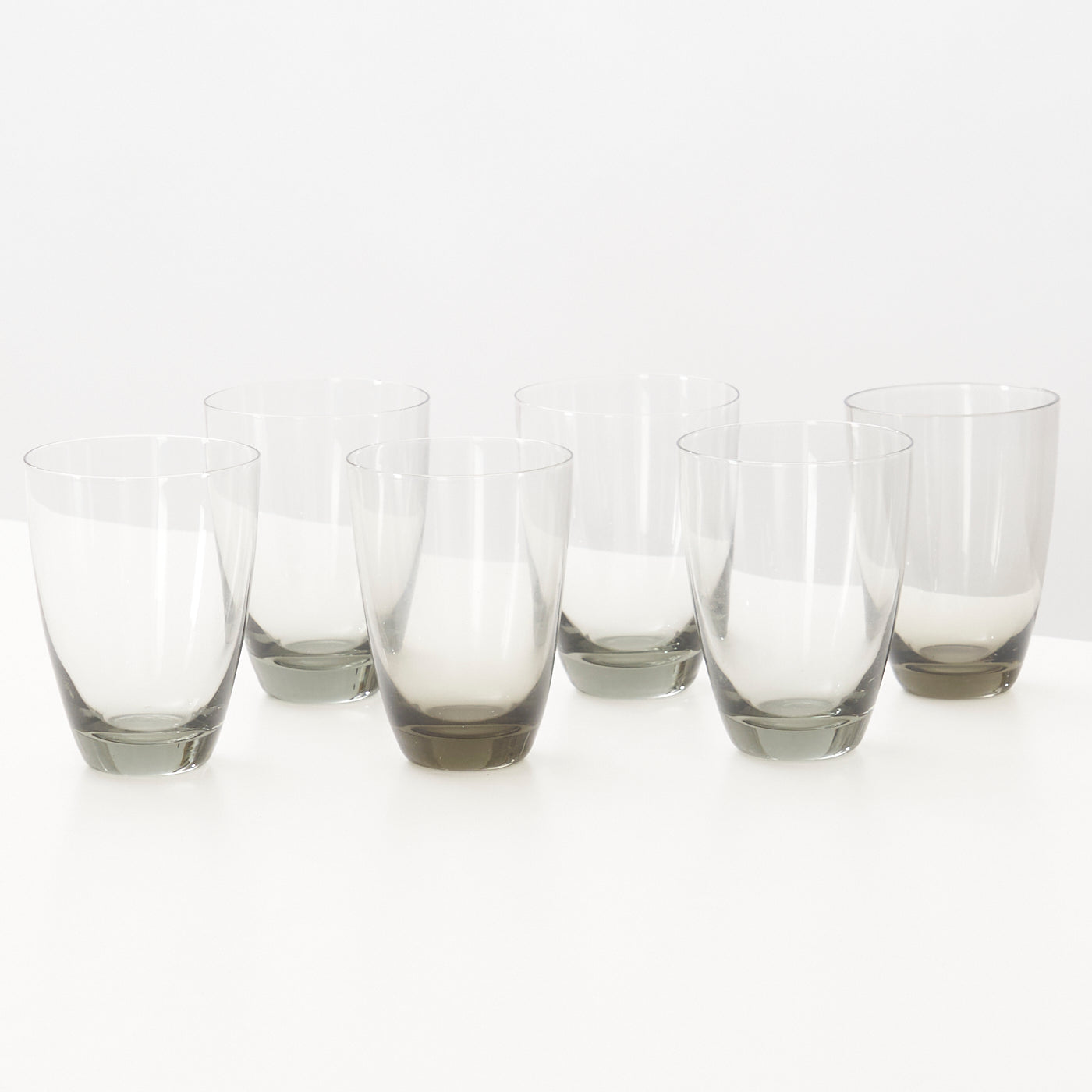Set of 6 ‘Copenhagen’ Smoked Glass Water Glasses by Per Lütken for Holmegaard, Denmark