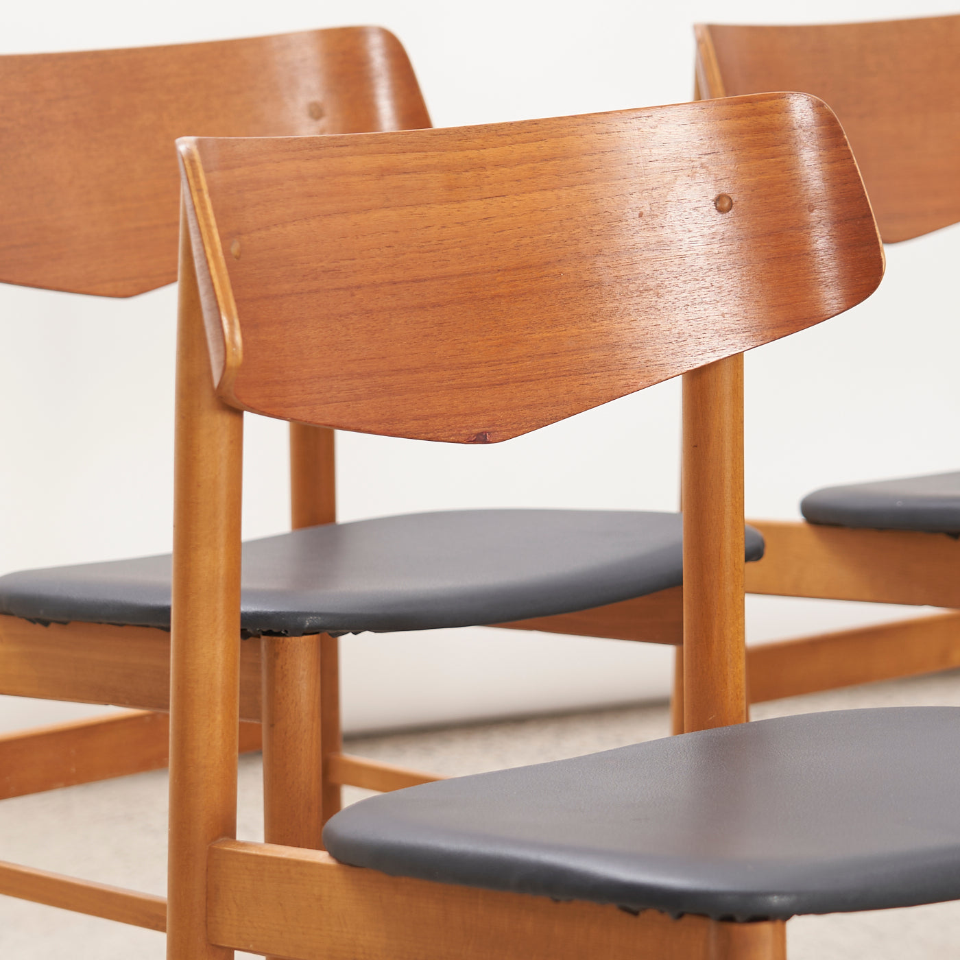Set of 4 Teak & Beech Dining Chairs, Denmark