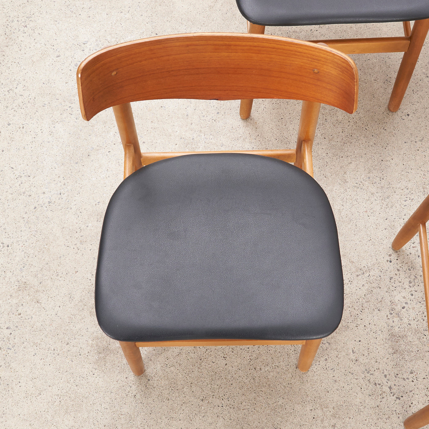 Set of 4 Teak & Beech Dining Chairs, Denmark