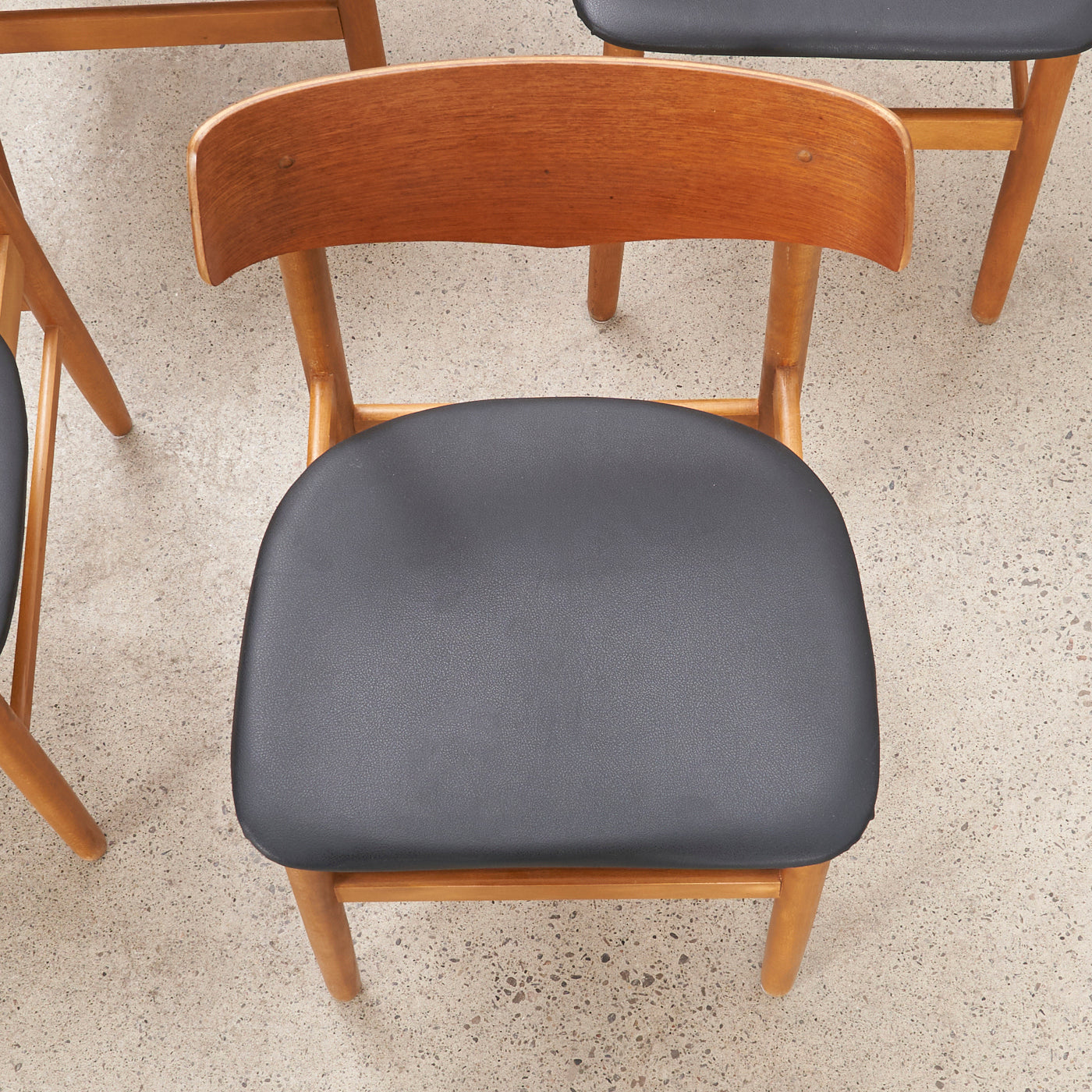 Set of 4 Teak & Beech Dining Chairs, Denmark