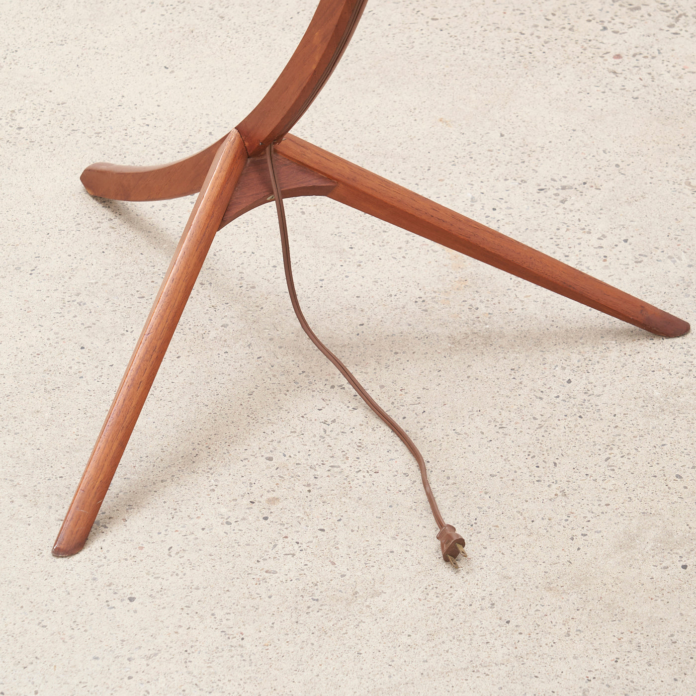 Teak Tripod Arc Lamp