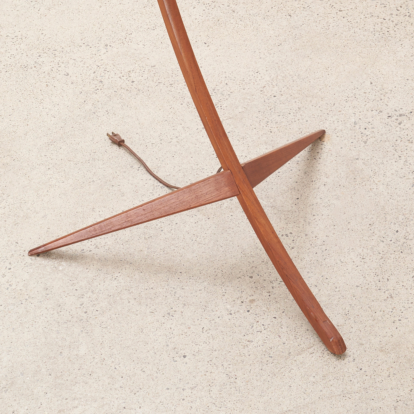 Teak Tripod Arc Lamp