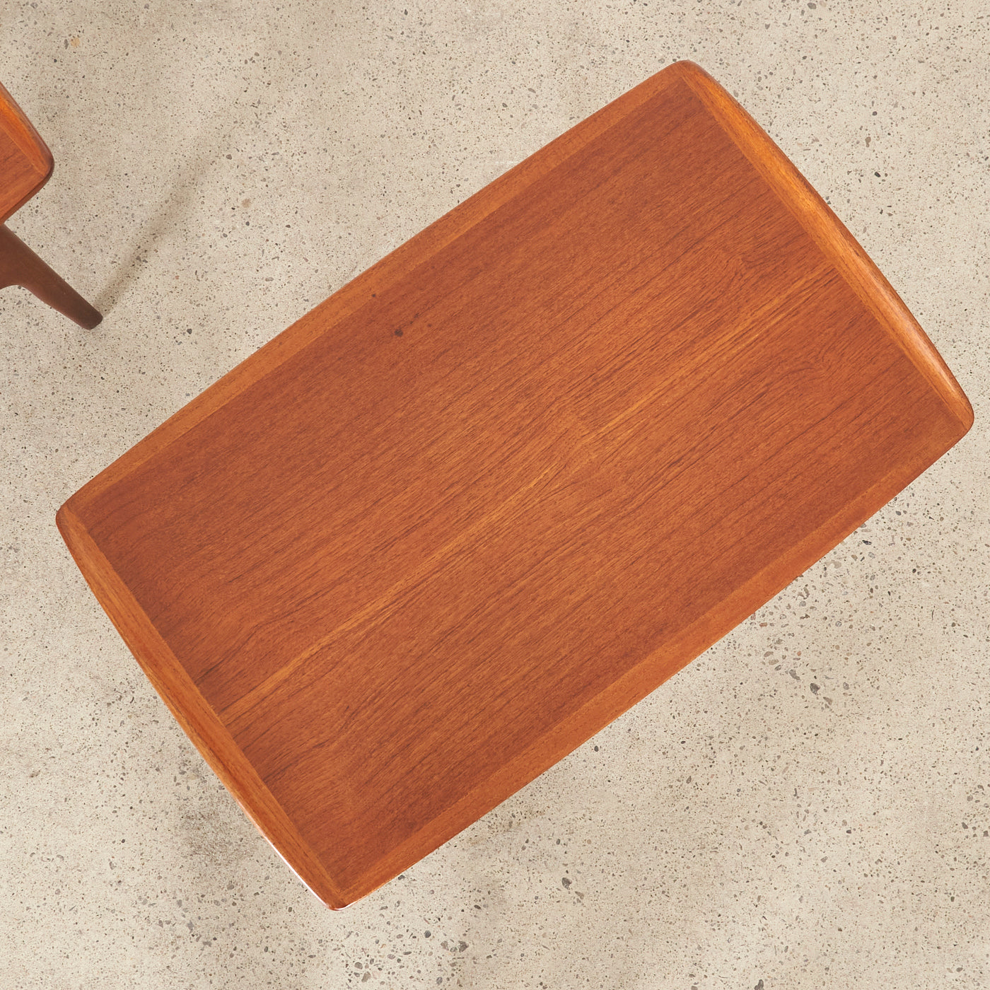Pair of Teak Side Tables w/ Slatted Shelves