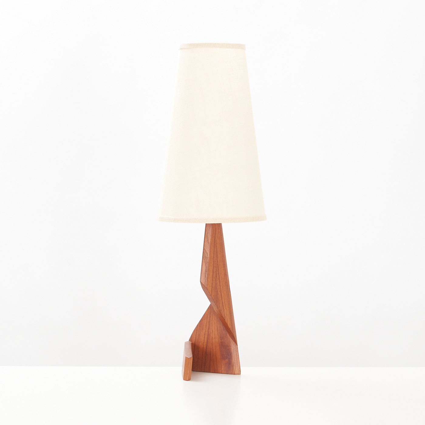 Teak Zig Zag Table Lamp