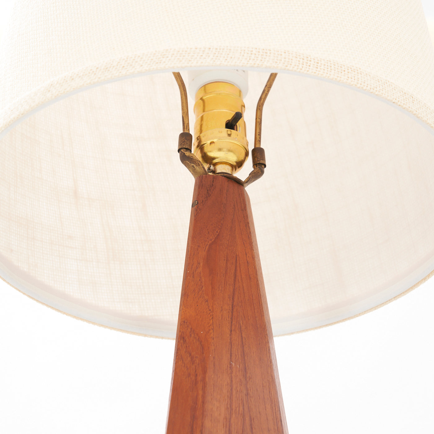 Teak Zig Zag Table Lamp
