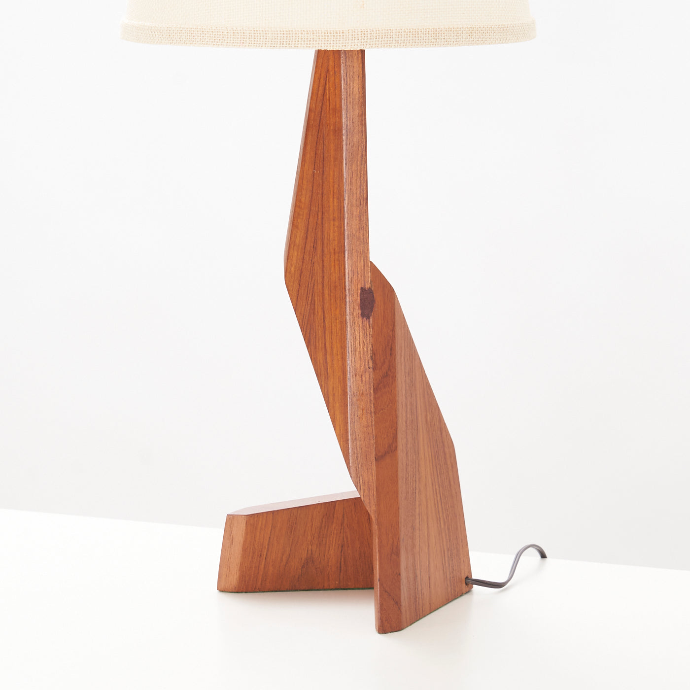 Teak Zig Zag Table Lamp