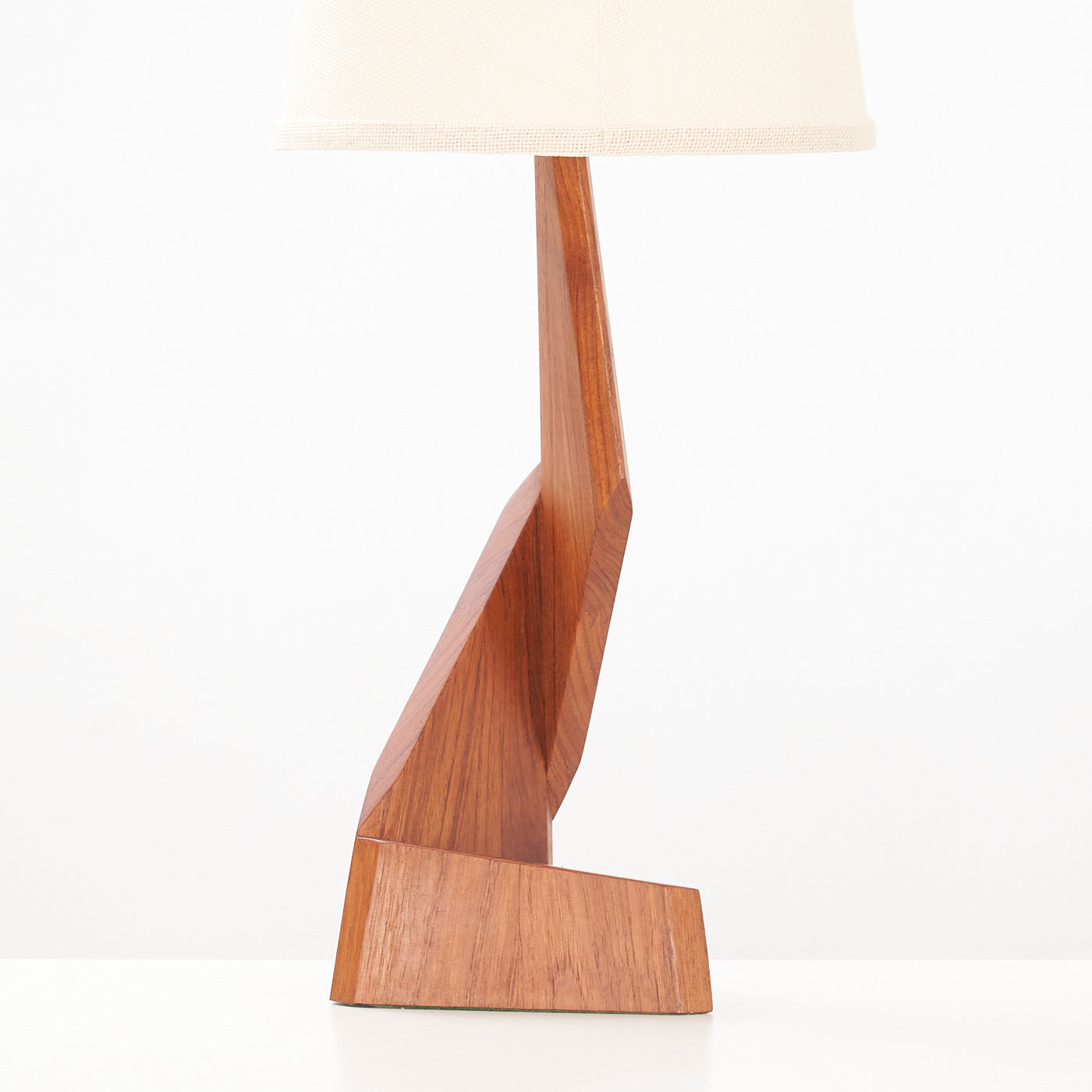 Teak Zig Zag Table Lamp