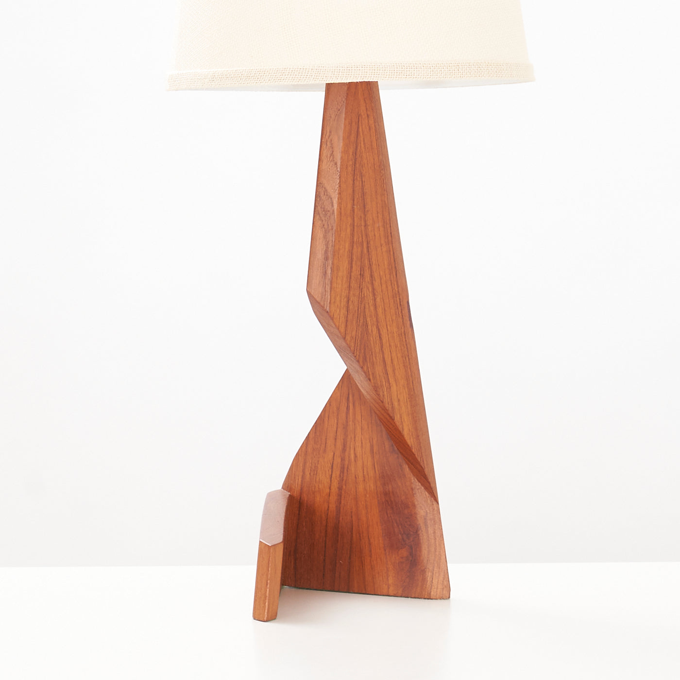Teak Zig Zag Table Lamp