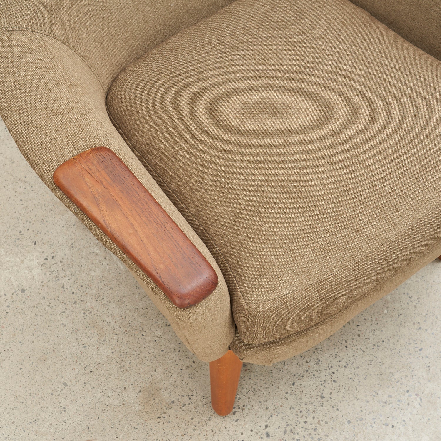 Upholstered Teak Lounge Chair