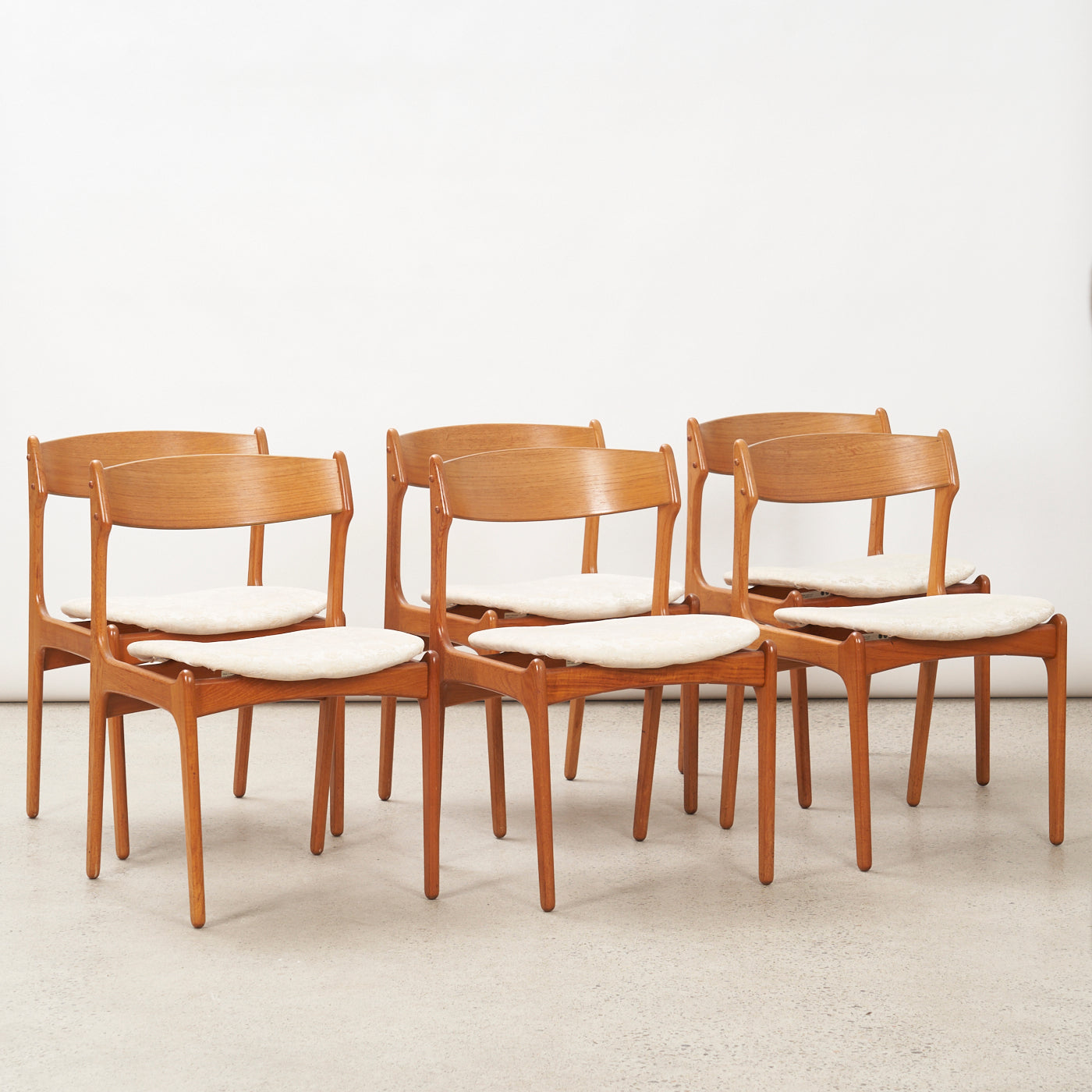 Set of 6 'Model 49' Teak Dining Chairs by Erik Buch for O.D. Møbler, Denmark