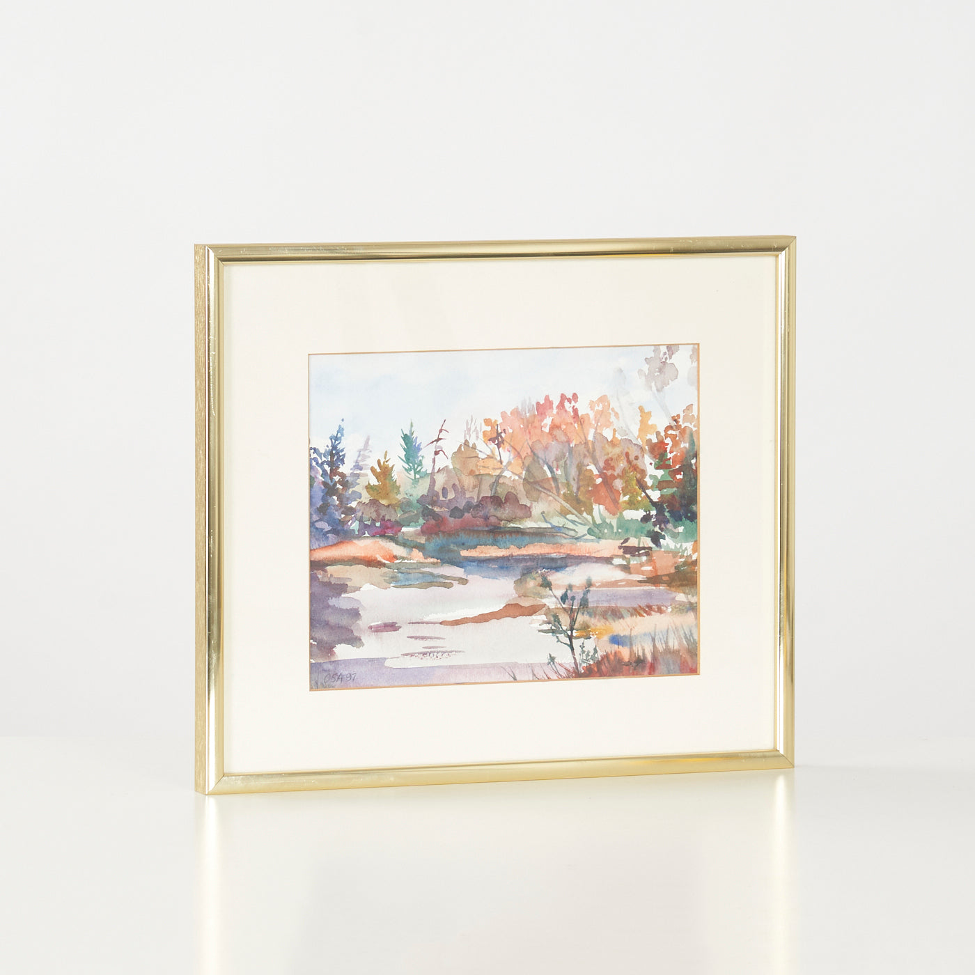 Framed Landscape Watercolour Painting