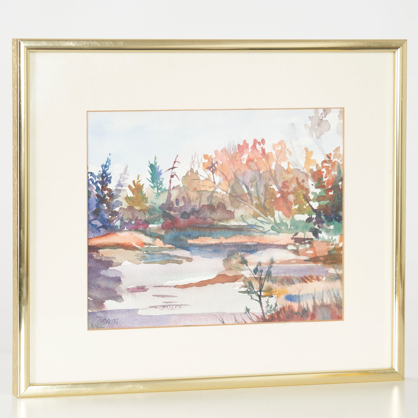 Framed Landscape Watercolour Painting