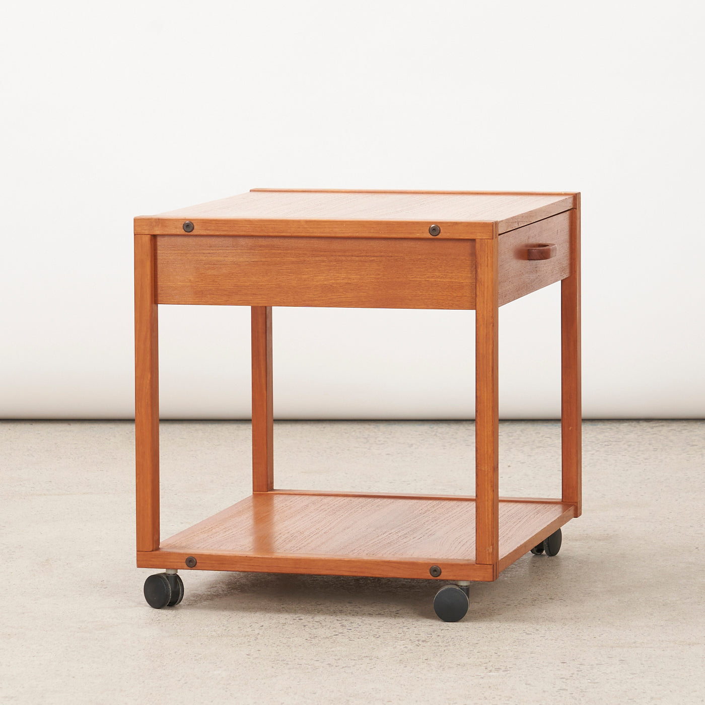Teak Side Table w/ Castors