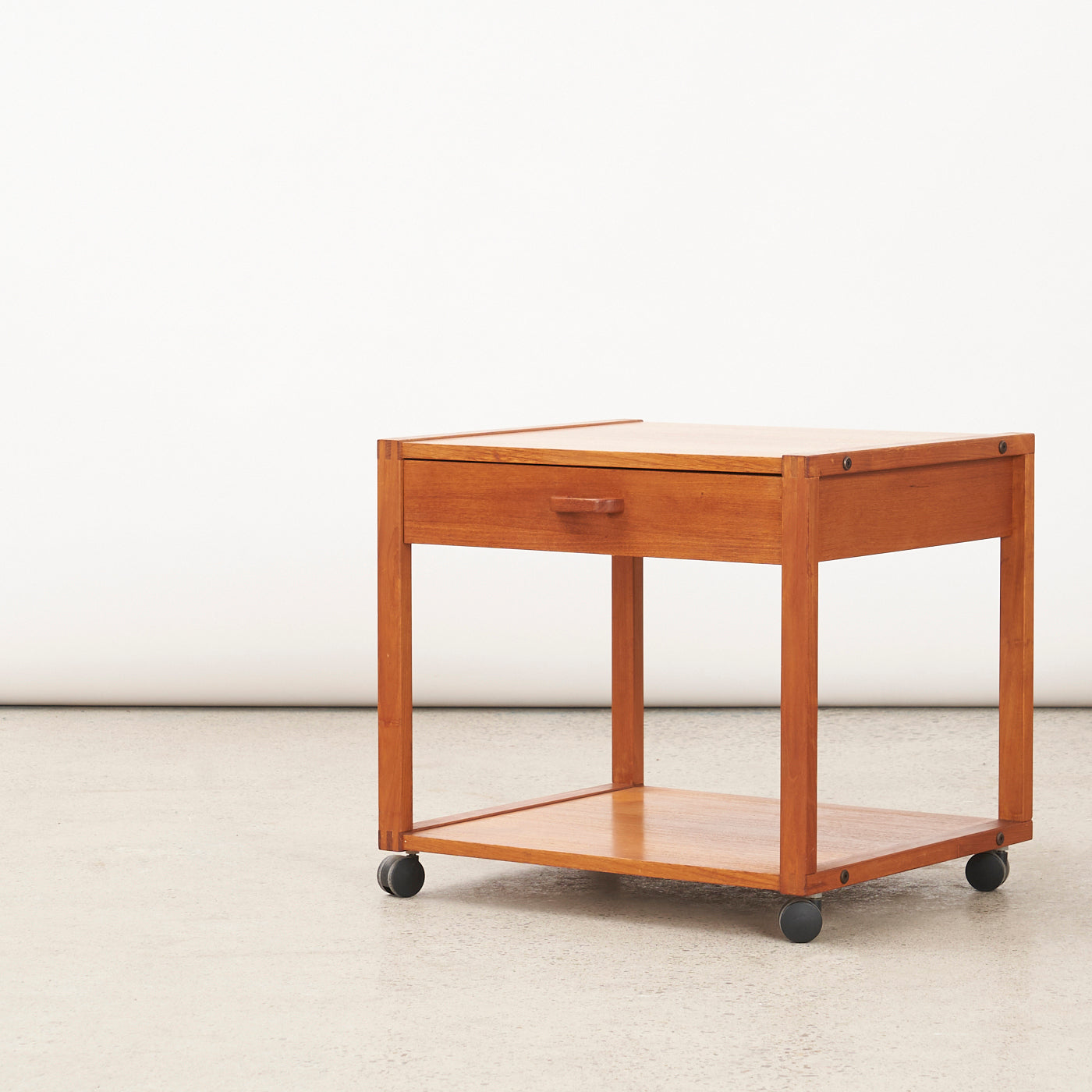 Teak Side Table w/ Castors