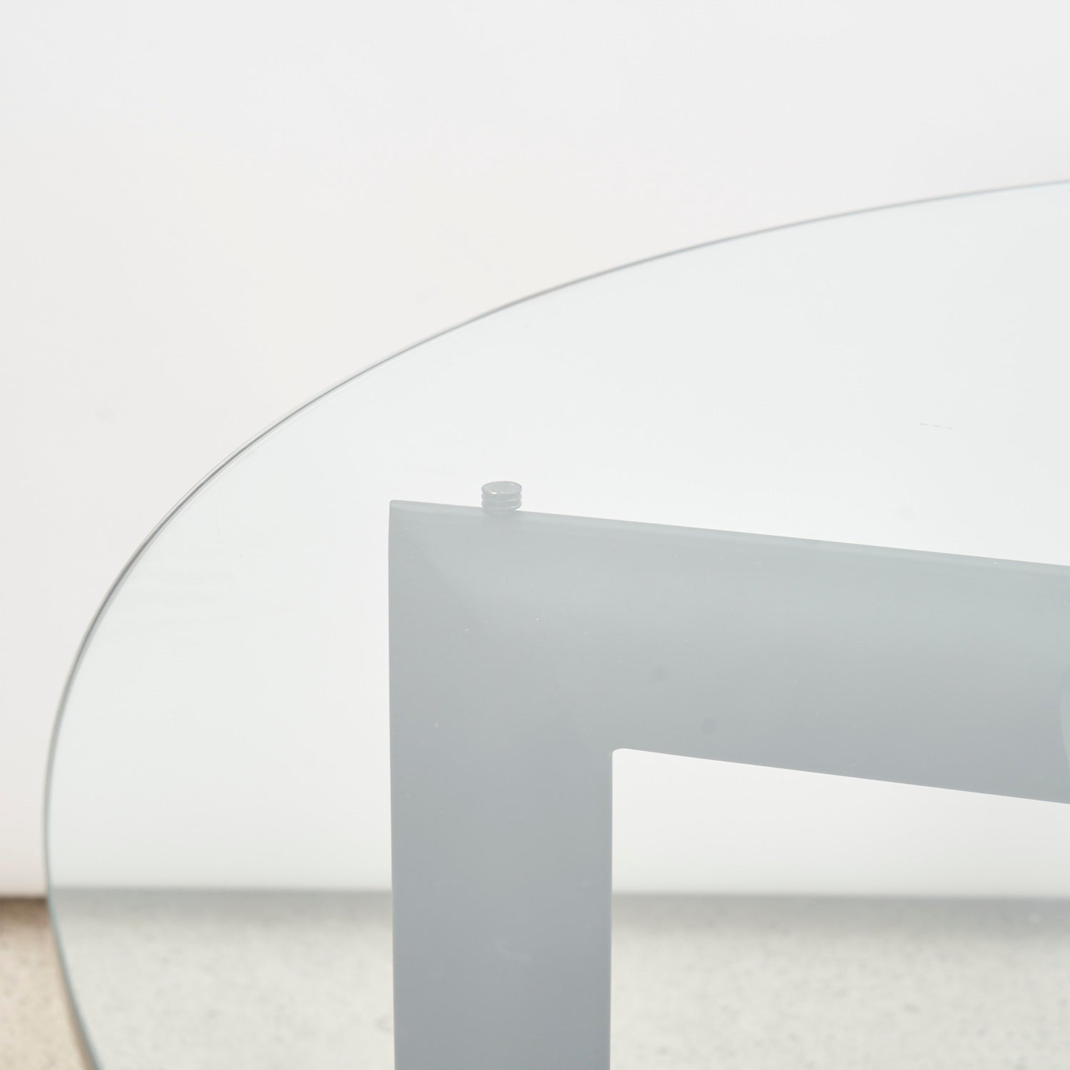 Italian Round Glass & Metal Dining Table by Naos