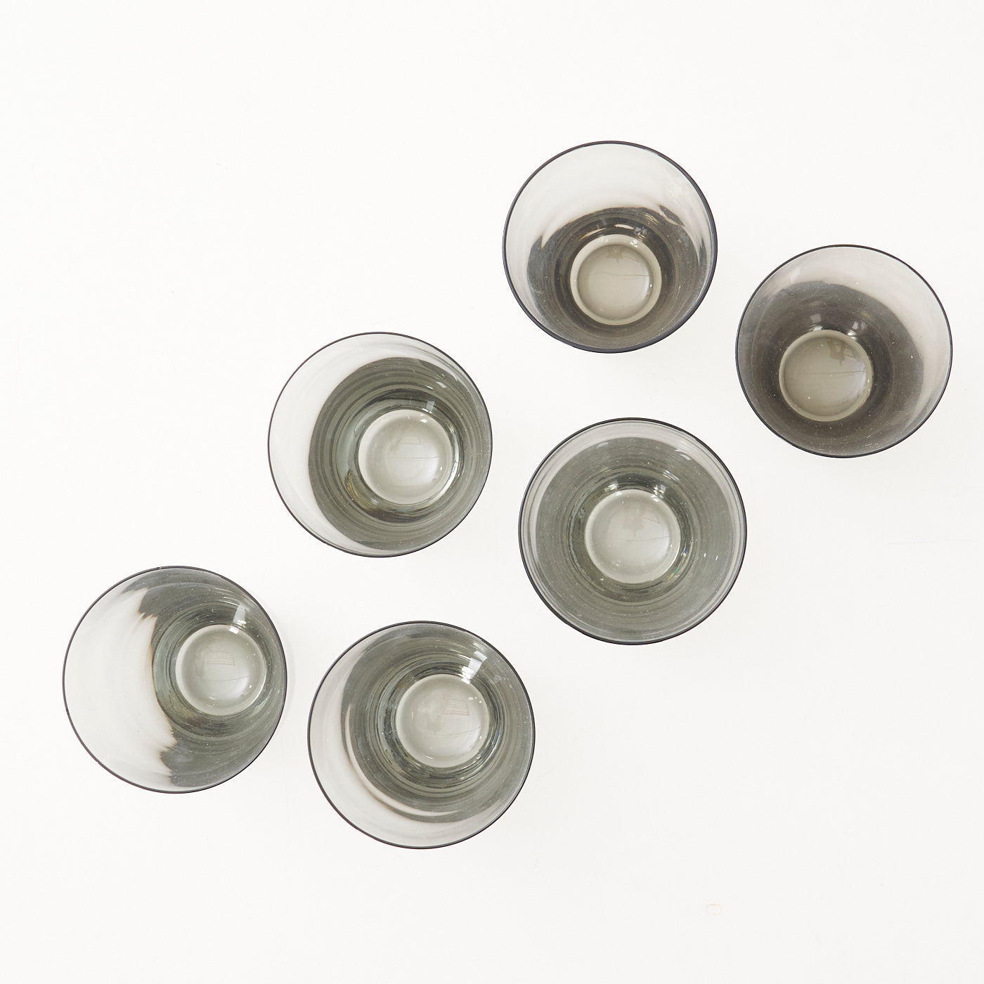 Set of 6 ‘Copenhagen’ Smoked Glass Water Glasses by Per Lütken for Holmegaard, Denmark