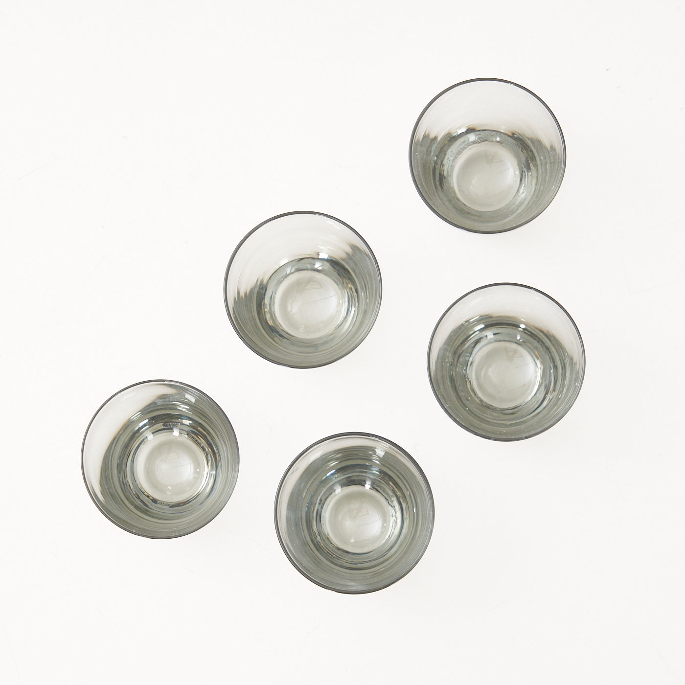 Set of 5 ‘Copenhagen’ Smoked Glass Shot Glasses by Per Lütken for Holmegaard, Denmark