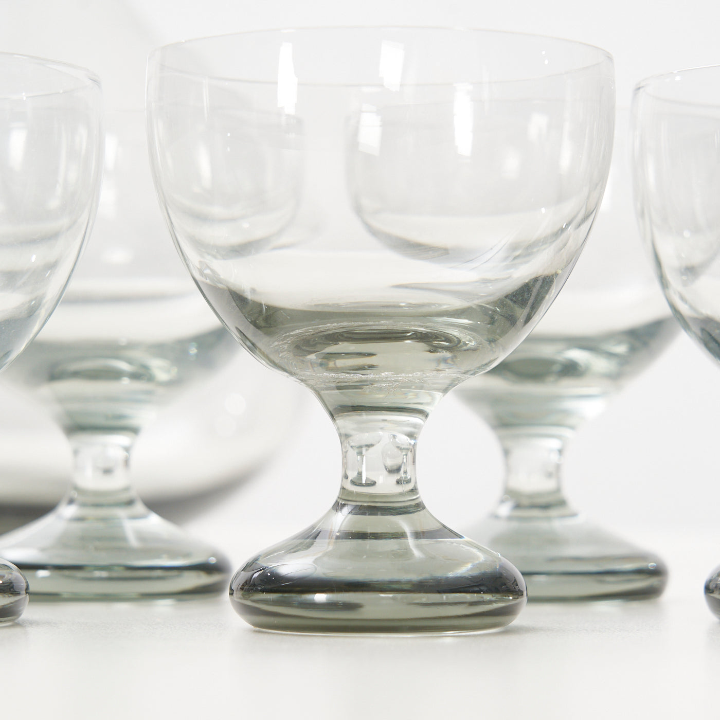 ‘Ramona’ Smoked Glass Carafe & Wine Glasses by Per Lütken for Holmegaard, Denmark