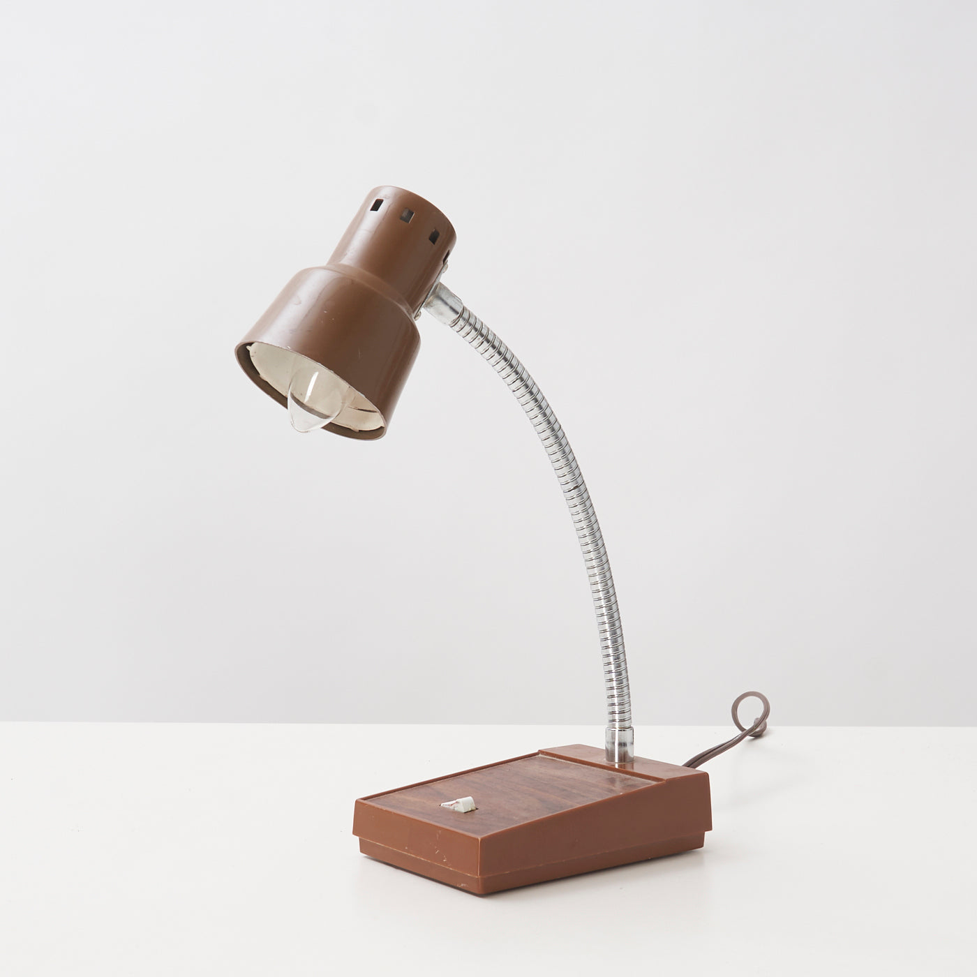 Small Brown Gooseneck Desk Lamp