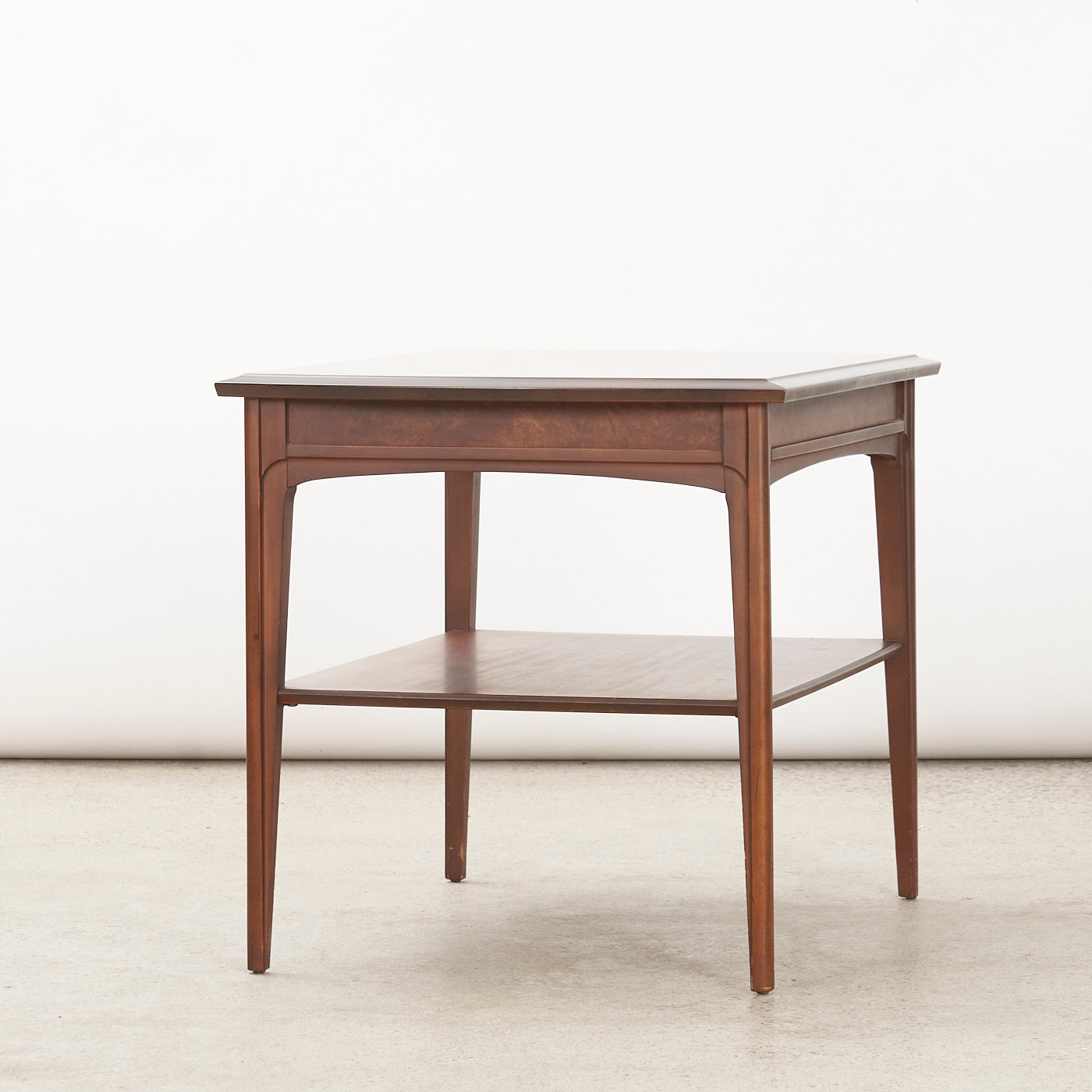 Walnut Side Table w/ Shelf