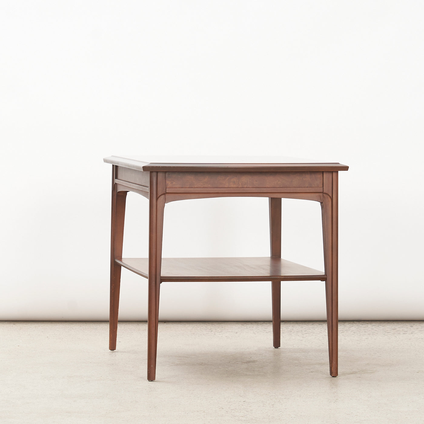 Walnut Side Table w/ Shelf