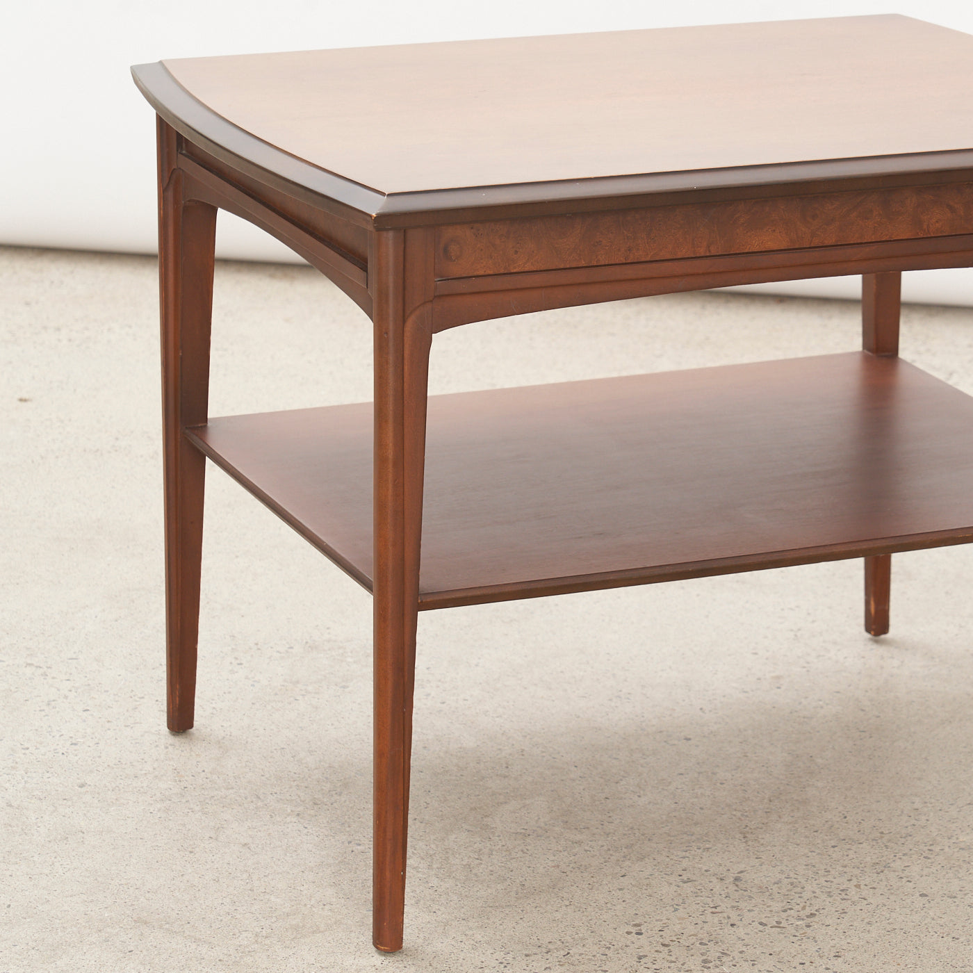 Walnut Side Table w/ Shelf