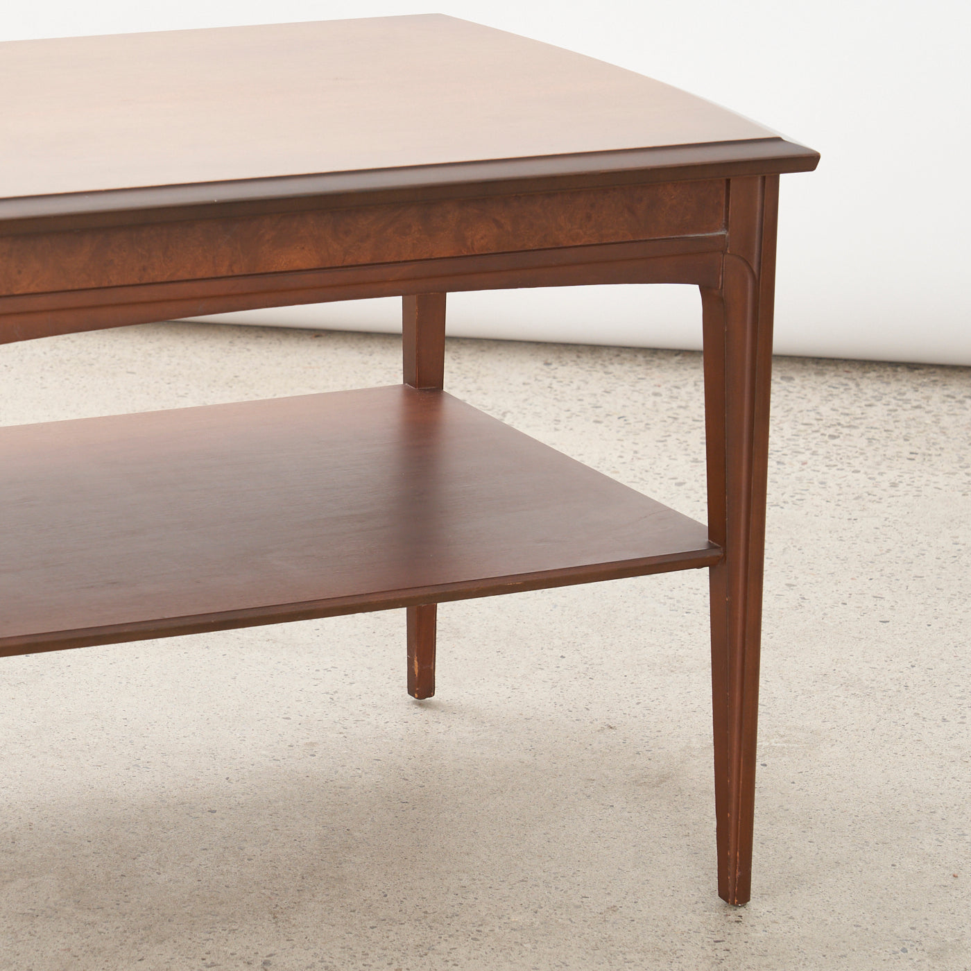 Walnut Side Table w/ Shelf