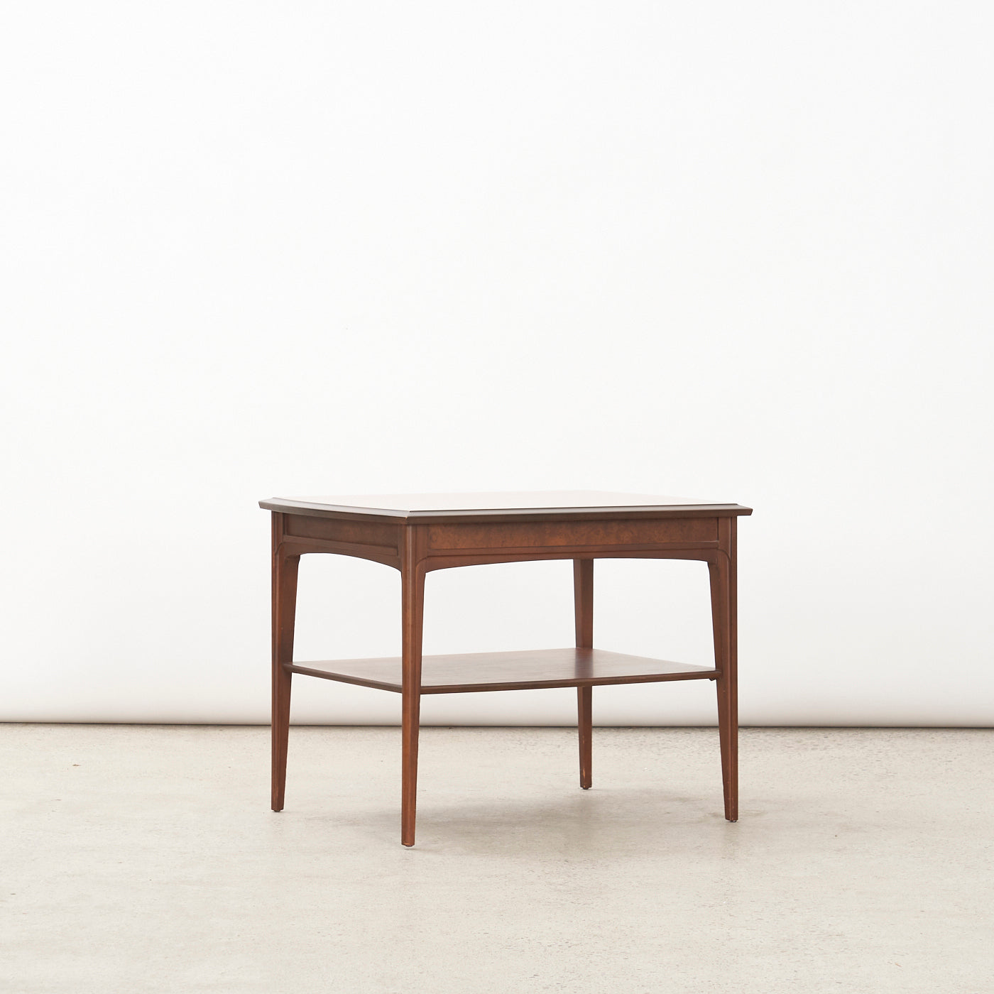 Walnut Side Table w/ Shelf