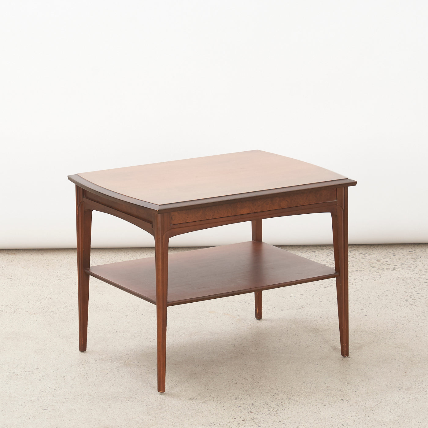Walnut Side Table w/ Shelf