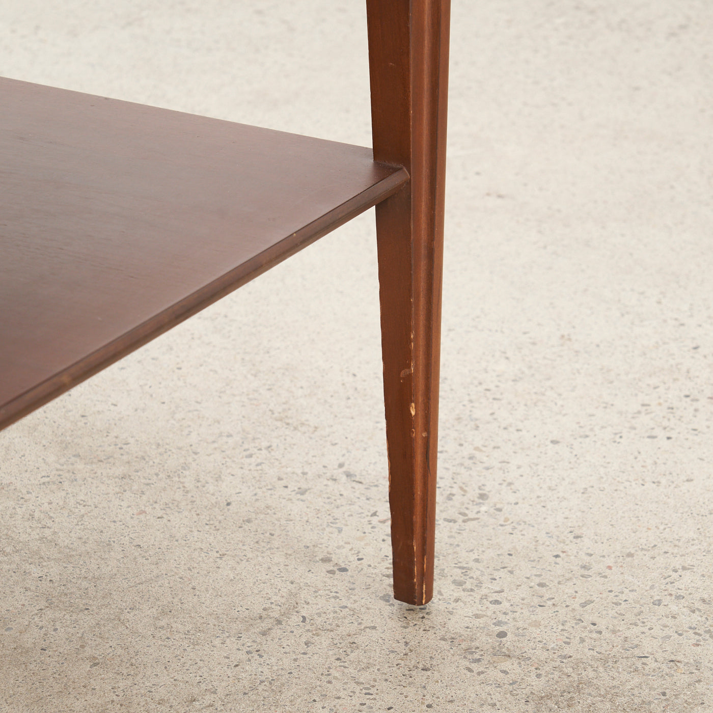 Walnut Side Table w/ Shelf