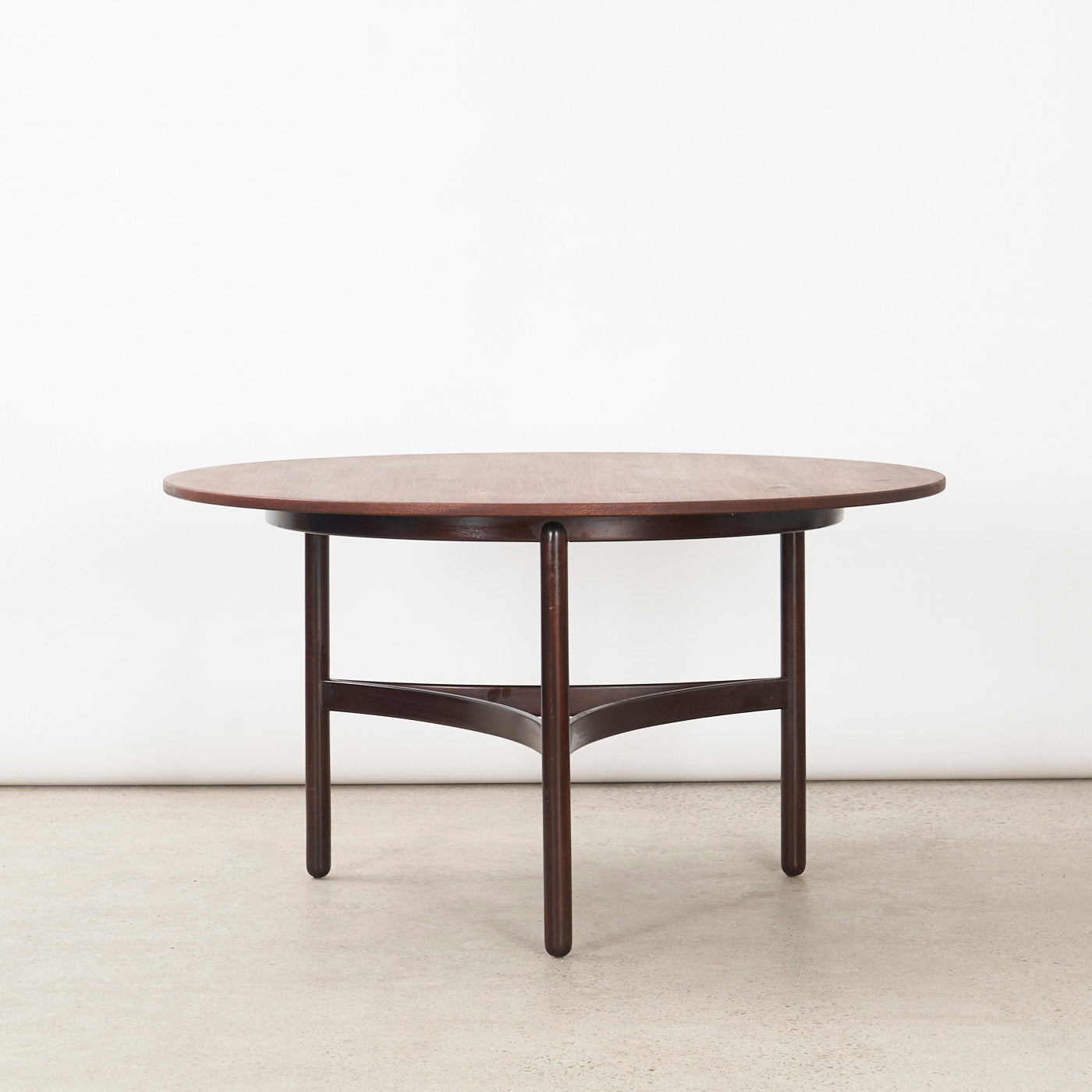 Round Mahogany Dining Table by Cassina, Italy