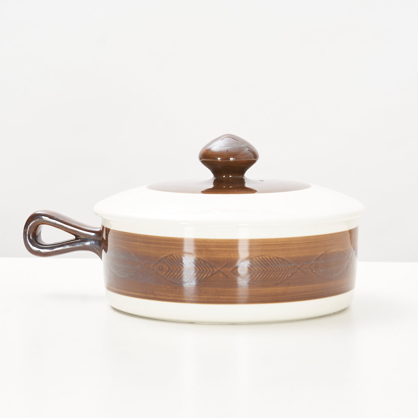 'Koka' Ceramic Pot w/ Lid by Hertha Bengtson for Rörstrand, Sweden