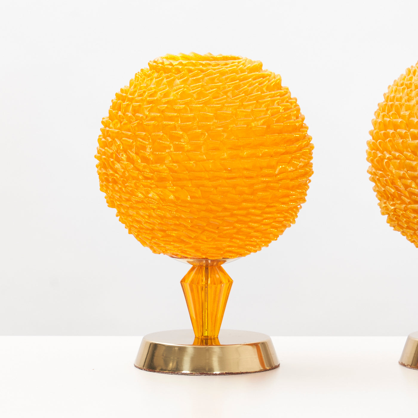 Pair of Plastic & Brass Table Lamps