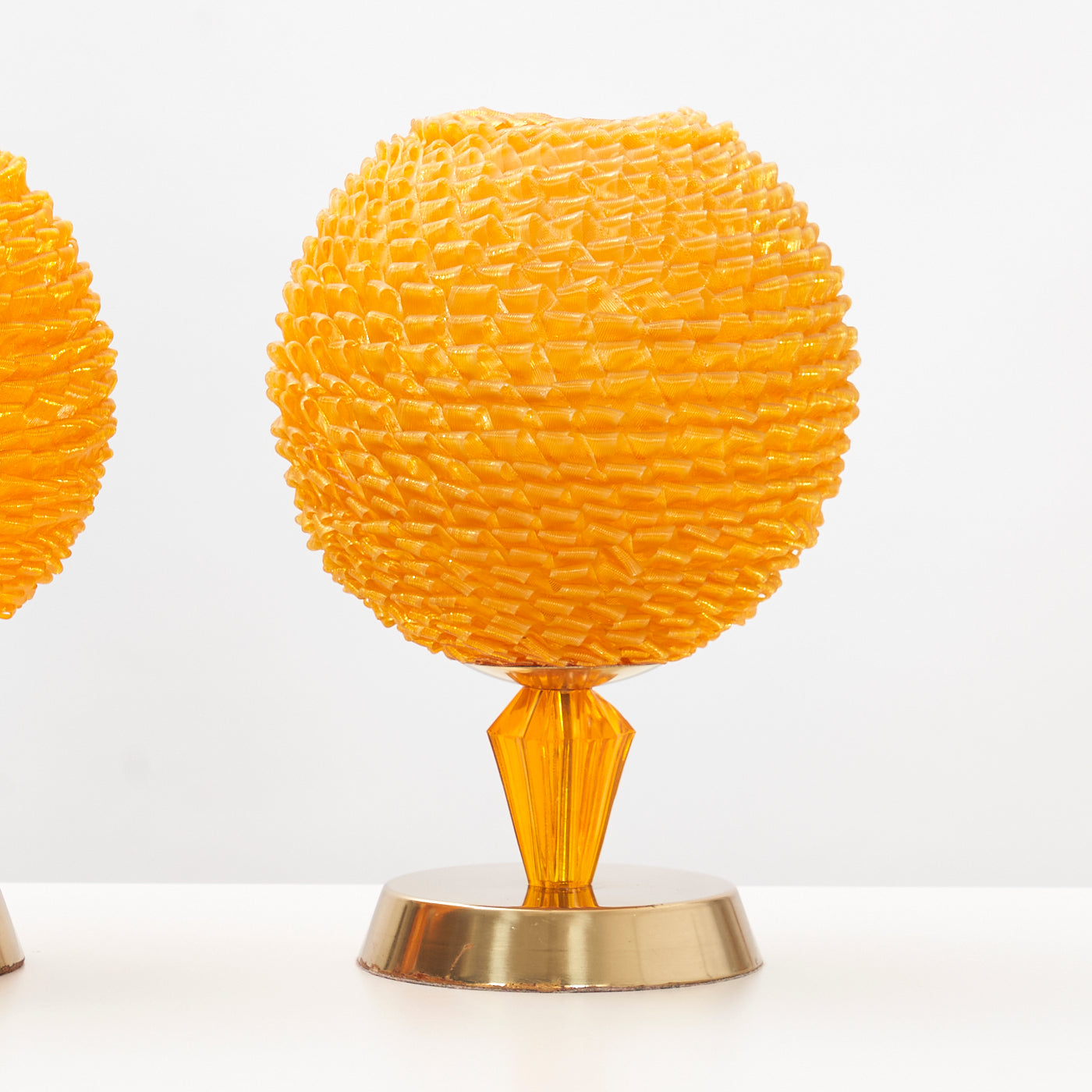 Pair of Plastic & Brass Table Lamps