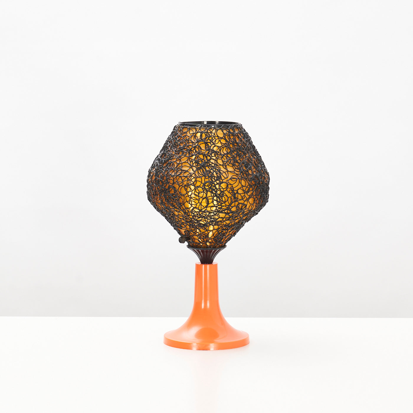 Vintage Orange Plastic Table Lamp