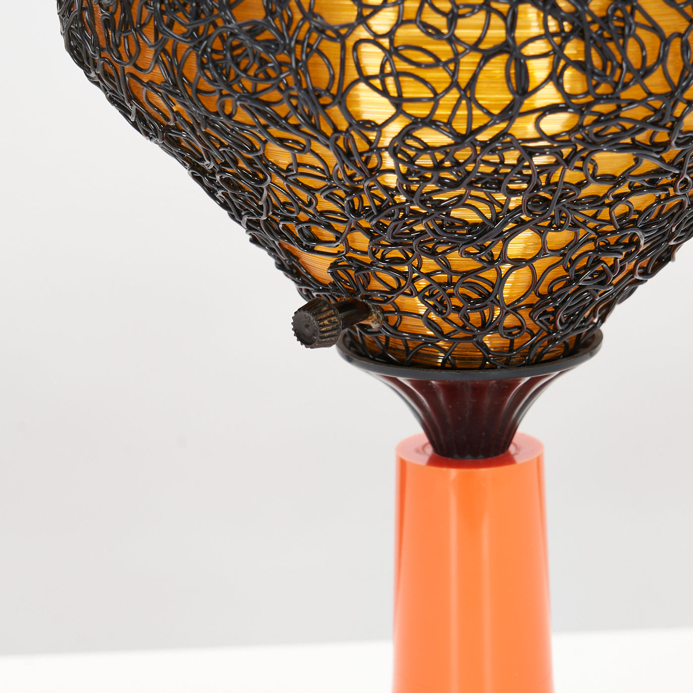Vintage Orange Plastic Table Lamp