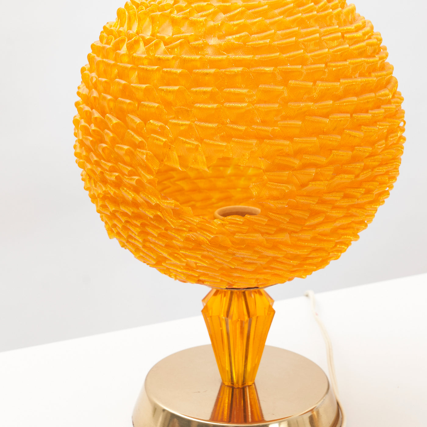 Pair of Plastic & Brass Table Lamps