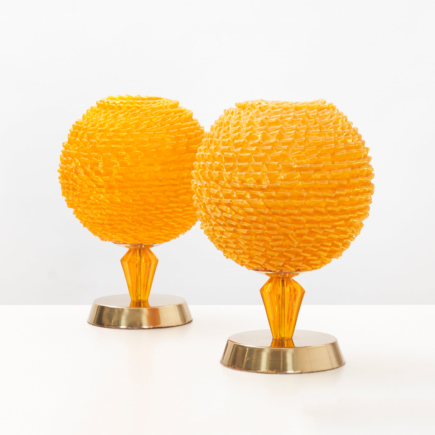 Pair of Plastic & Brass Table Lamps