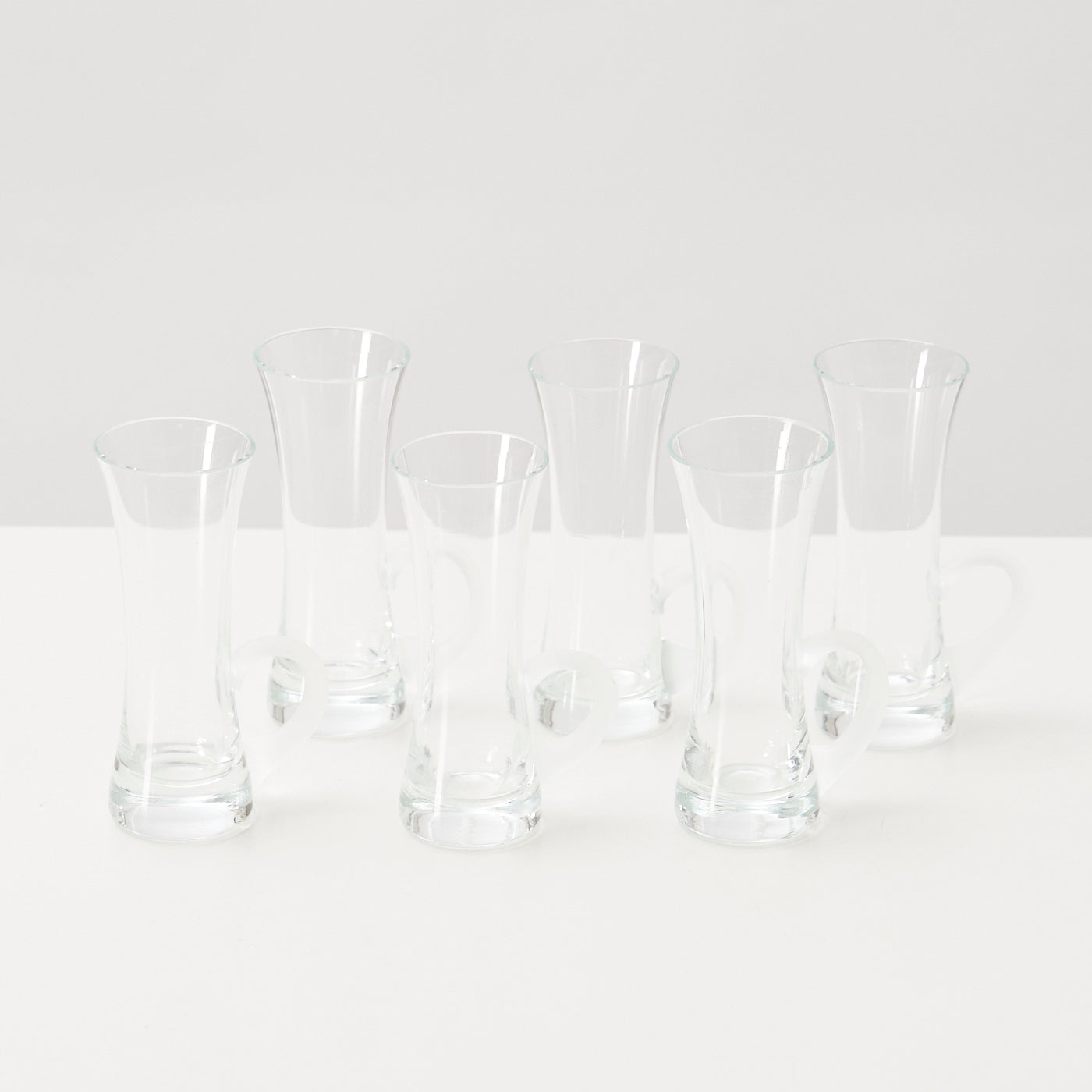 Set of 6 Shot Glasses w/ Frosted Handles