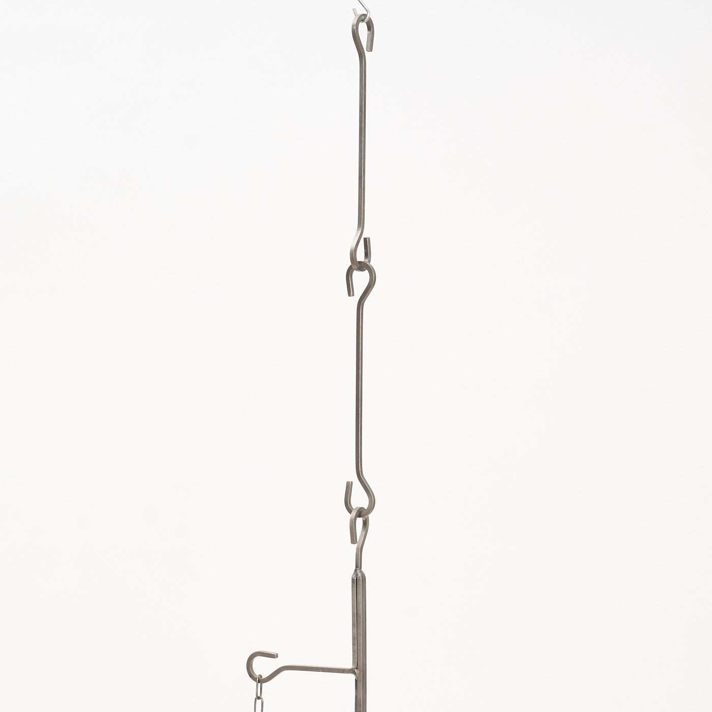 Vintage Hanging Metal & Glass Candle Chandelier