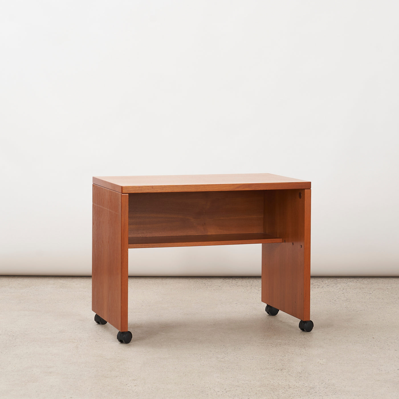 Teak Media Table w/ Castors