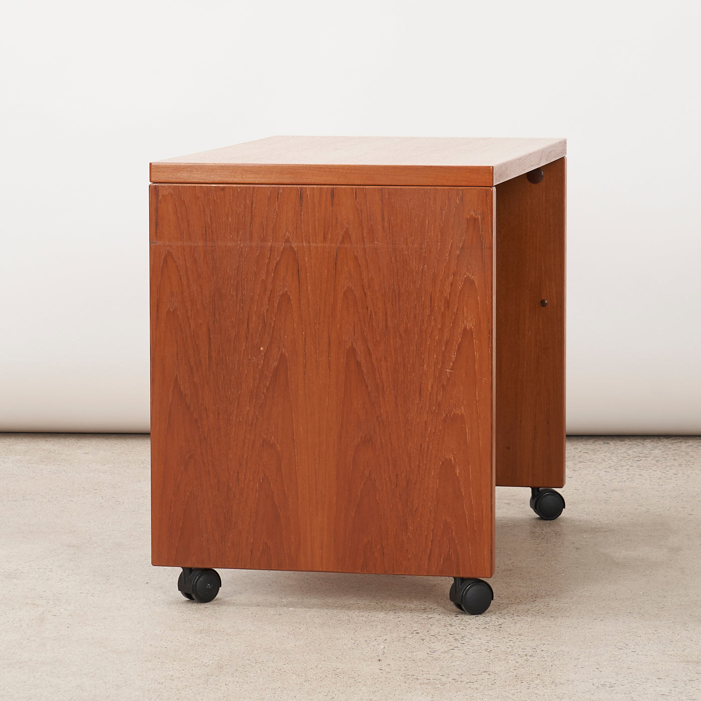 Teak Media Table w/ Castors