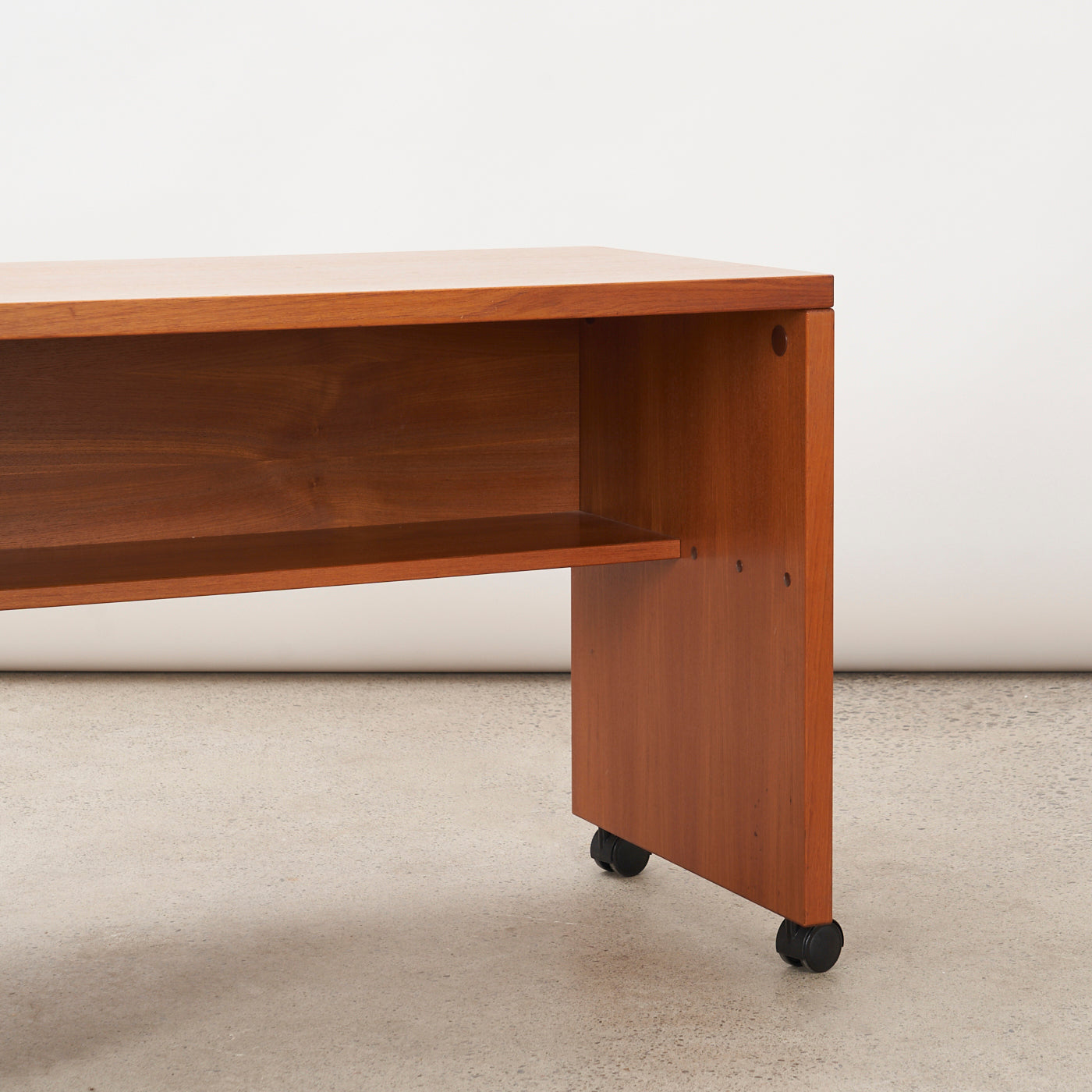 Teak Media Table w/ Castors