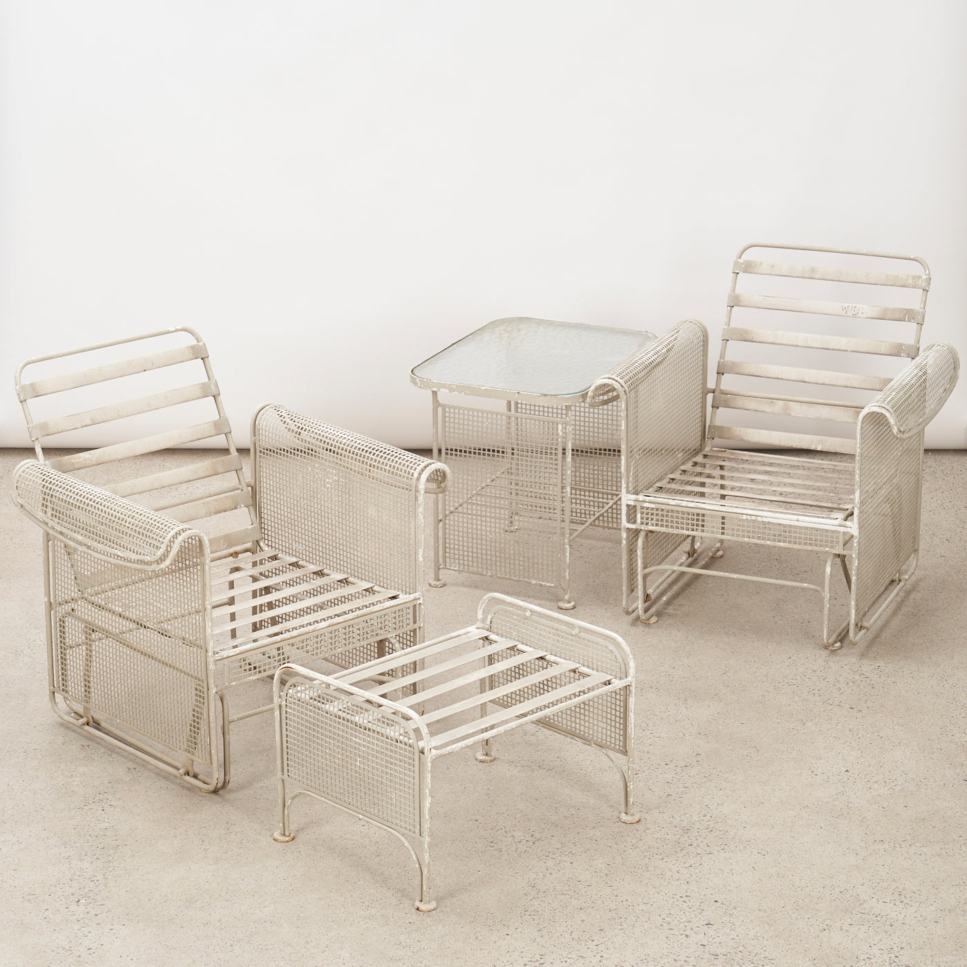 Vintage Glider Chair Patio Set by Russell Woodard