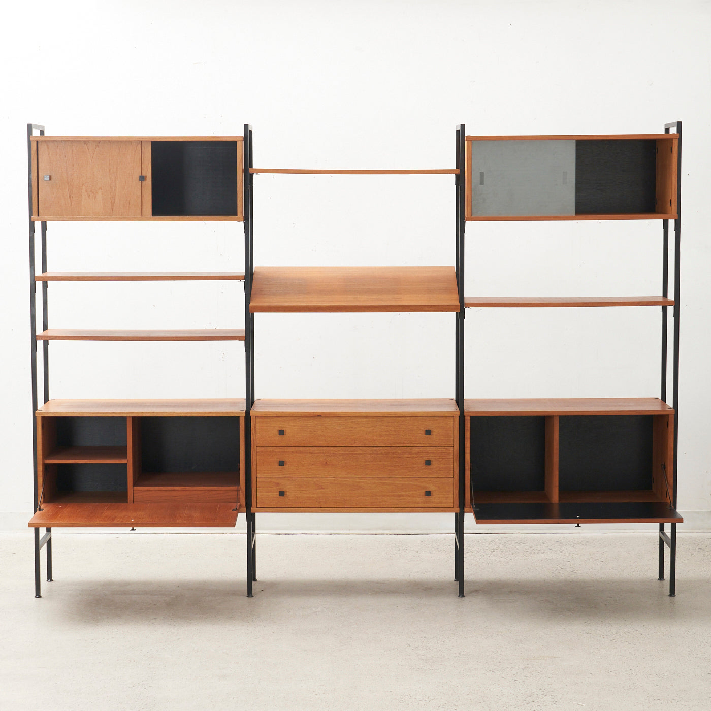 Freestanding Modular Teak Wall Unit