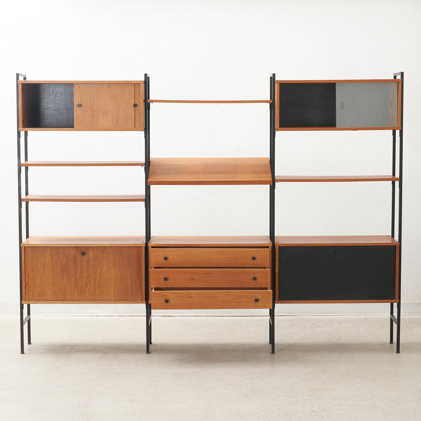 Freestanding Modular Teak Wall Unit
