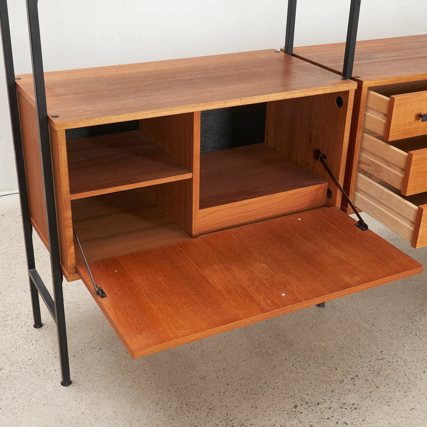 Freestanding Modular Teak Wall Unit