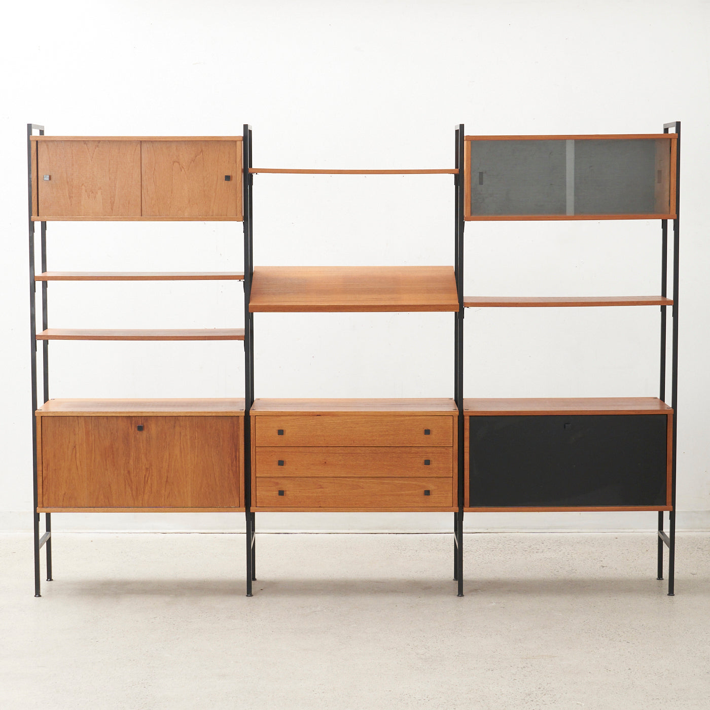 Freestanding Modular Teak Wall Unit